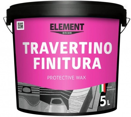 Element Decor Travertino Finitura віск для декоративних штукатурок з ефектом натурального каменю 5л