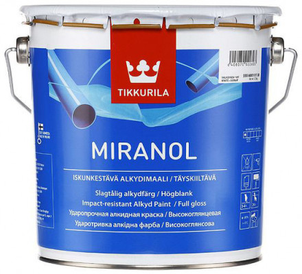 TIKKURILA Miranol алкідна емаль для дерев&amp;#39;яних та металевих поверхонь 2,7л