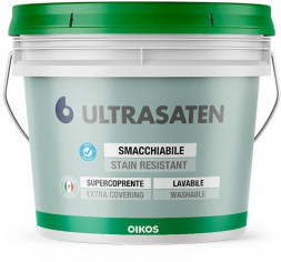 Oikos Ultrasaten Bianco Satinato полуматовая акриловая эмаль для интерьеров 10л